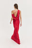 GOLD DRESS JACKQUARD RED