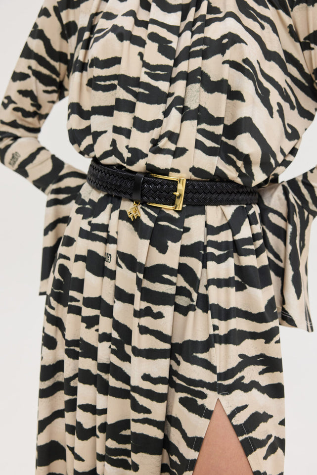PEONY DRESS ZEBRA BEIGE