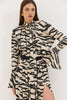PEONY DRESS ZEBRA BEIGE
