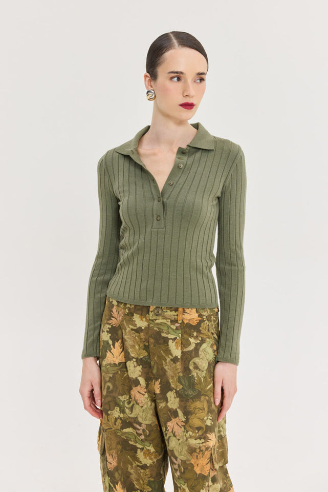 SPECTER KNITTED TOP KHAKI