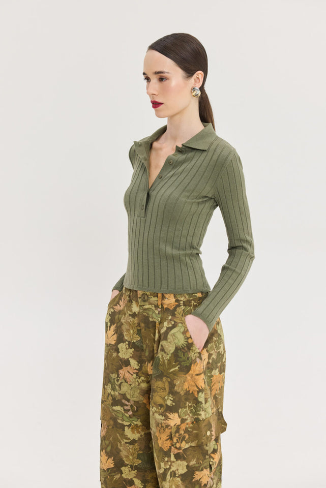 SPECTER KNITTED TOP KHAKI
