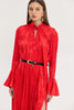 PEONY DRESS JACQUARD RED