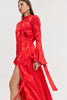 PEONY DRESS JACQUARD RED