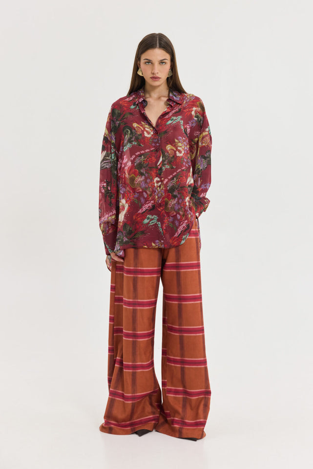 HEATHER SHIRT BORDEAUX