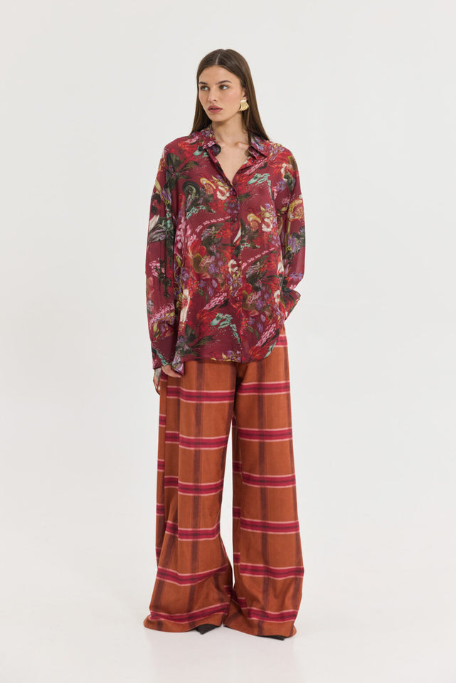 HEATHER SHIRT BORDEAUX