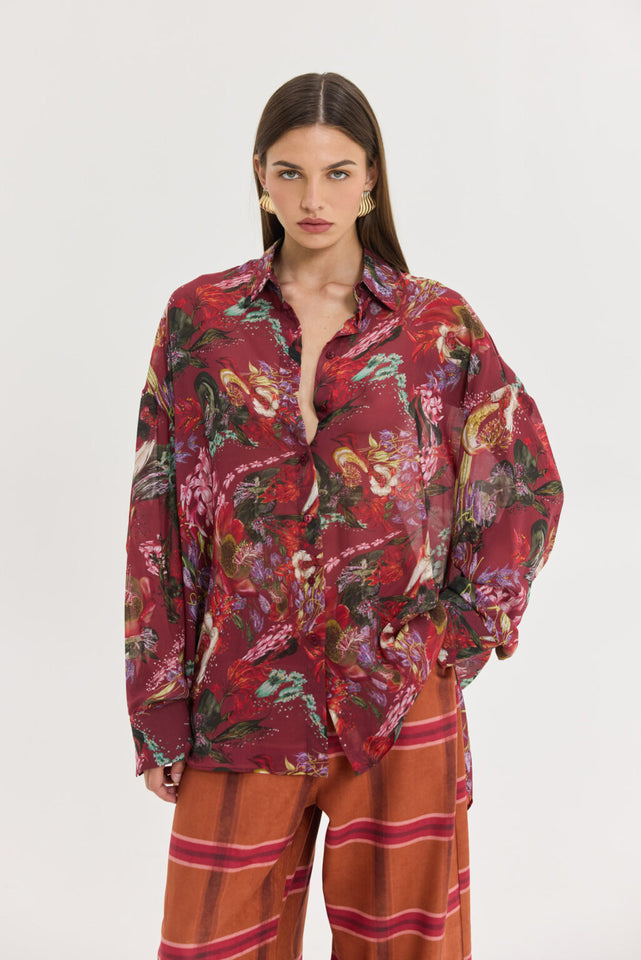 HEATHER SHIRT BORDEAUX