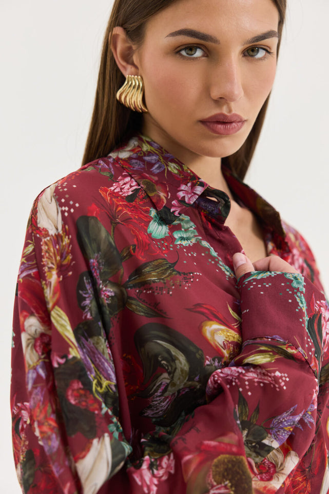 HEATHER SHIRT BORDEAUX