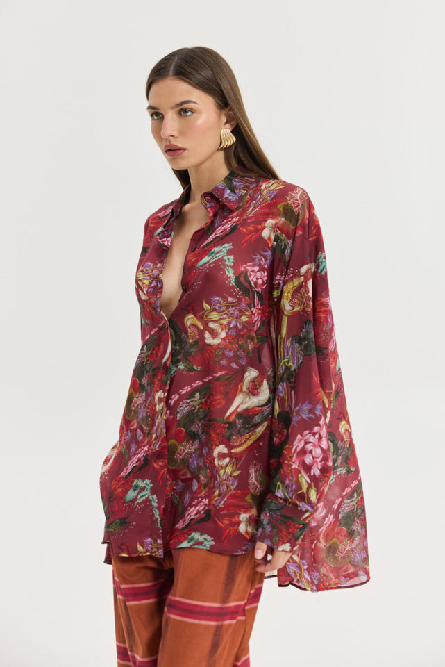 HEATHER SHIRT BORDEAUX
