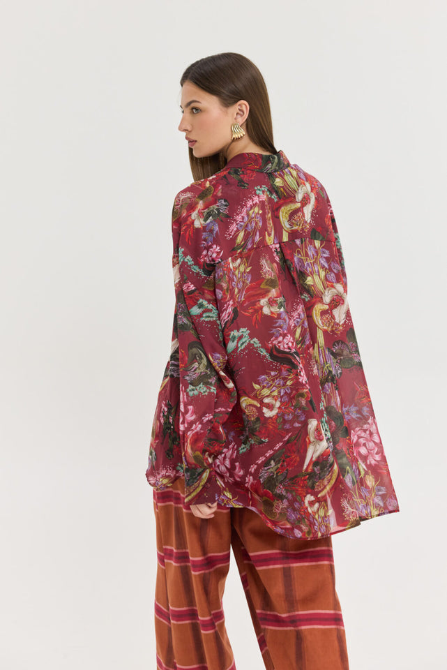 HEATHER SHIRT BORDEAUX