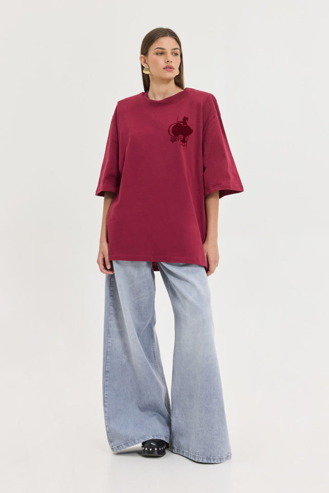SAHARA T-SHIRT BORDEAUX