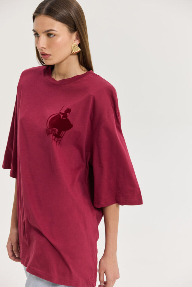 SAHARA T-SHIRT BORDEAUX