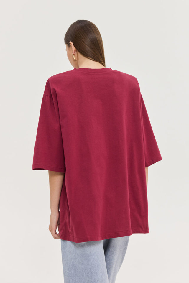 SAHARA T-SHIRT BORDEAUX