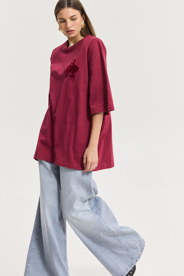 SAHARA T-SHIRT BORDEAUX