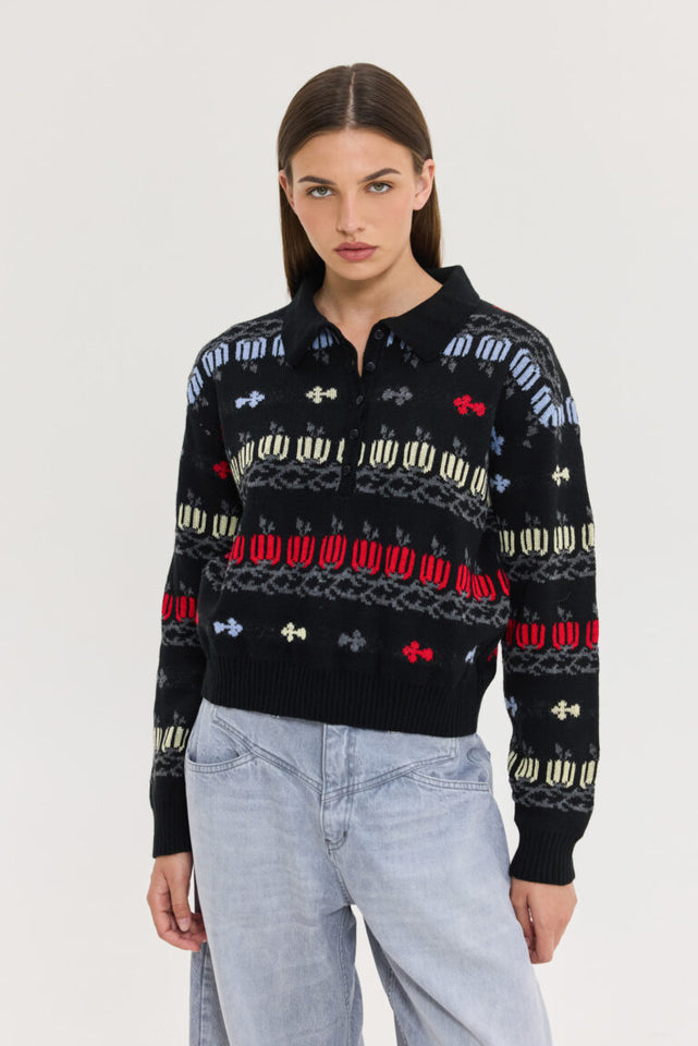 ASTRID KNITTED SWEATSHIRT BLACK