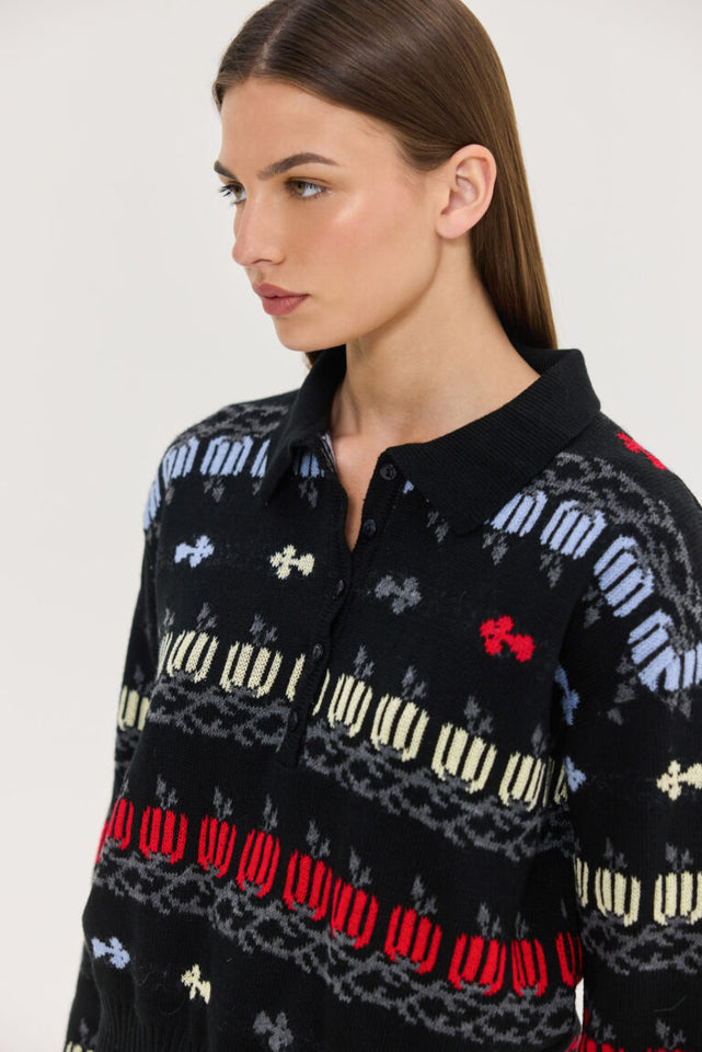 ASTRID KNITTED SWEATSHIRT BLACK
