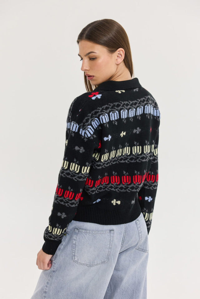 ASTRID KNITTED SWEATSHIRT BLACK