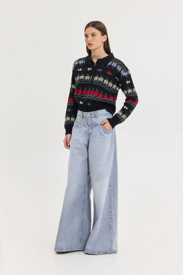 ASTRID KNITTED SWEATSHIRT BLACK