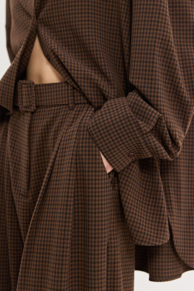 MARTHA PANTS BROWN PLAID