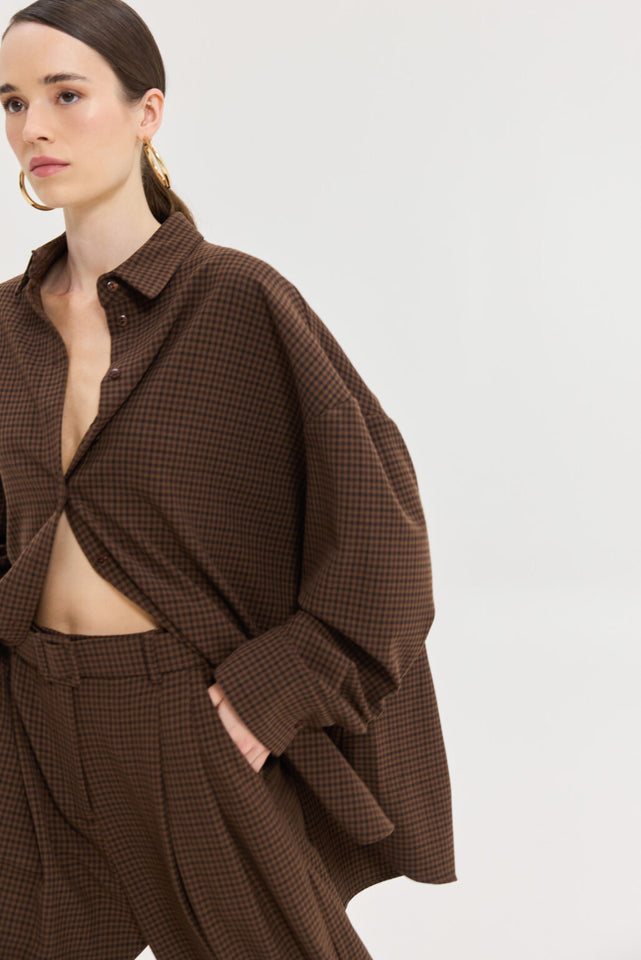 PHOENIX SHIRT BROWN PLAID