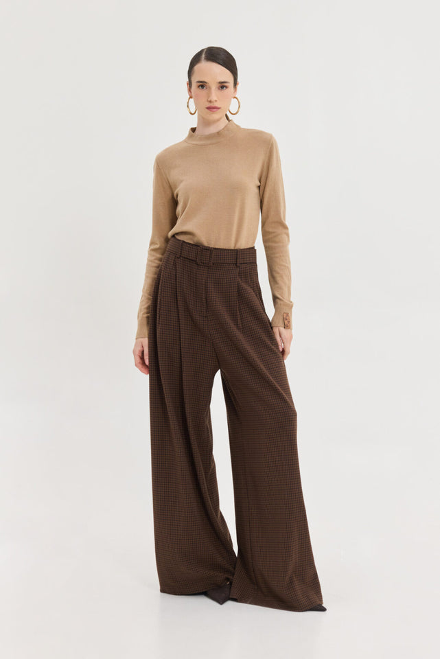 MARTHA PANTS BROWN PLAID