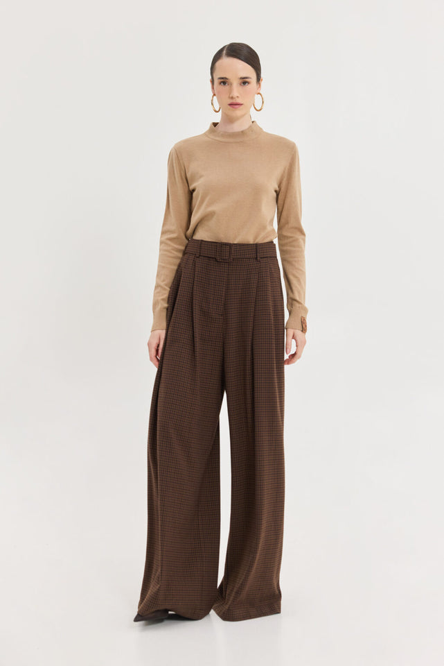 MARTHA PANTS BROWN PLAID