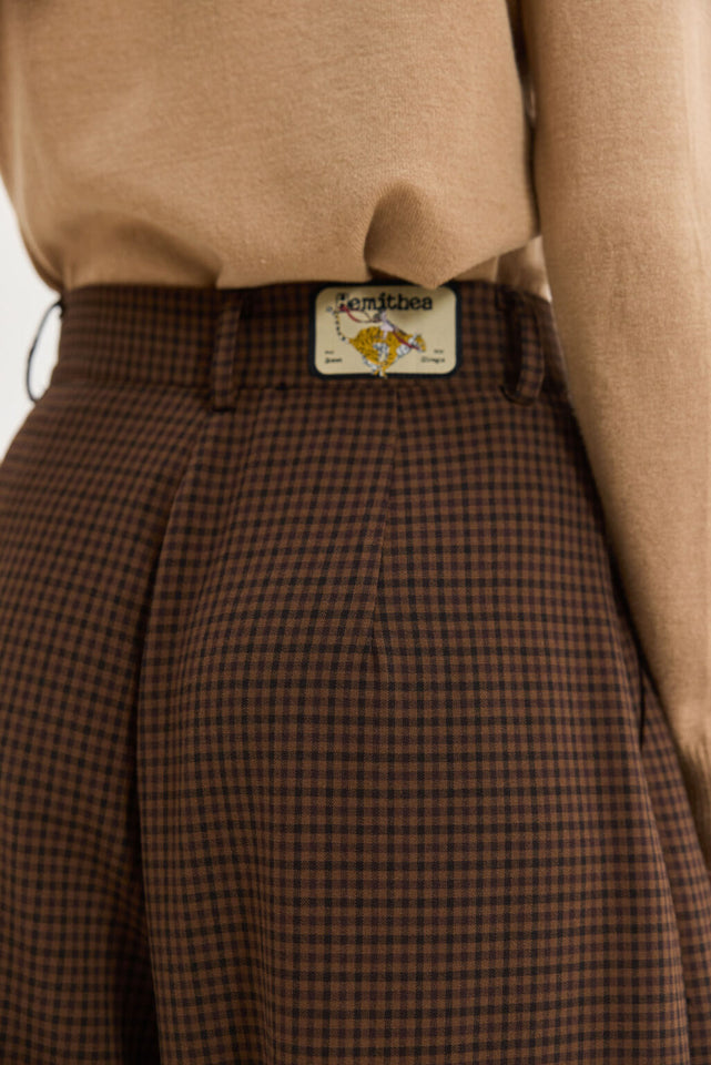 MARTHA PANTS BROWN PLAID