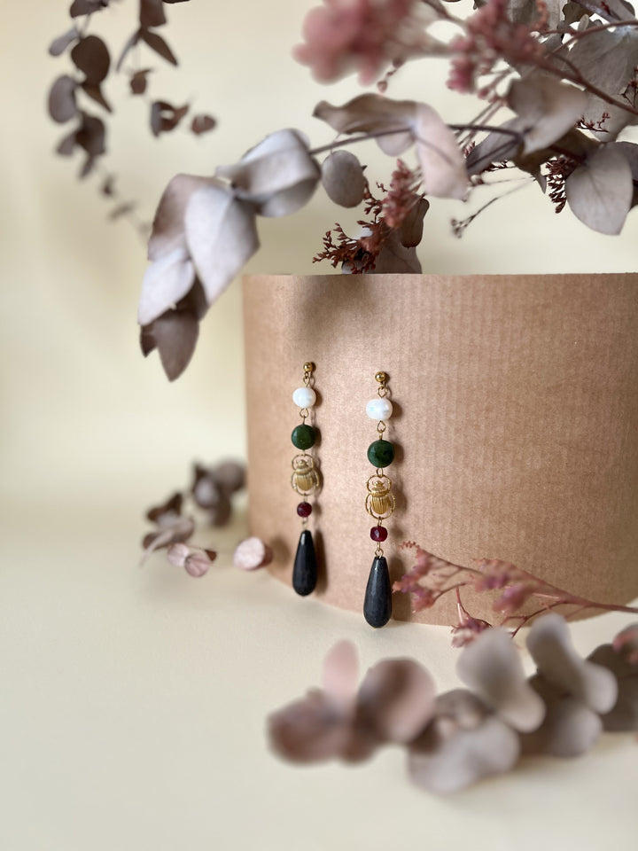 HORNBILL GEMSTONE EARRINGS