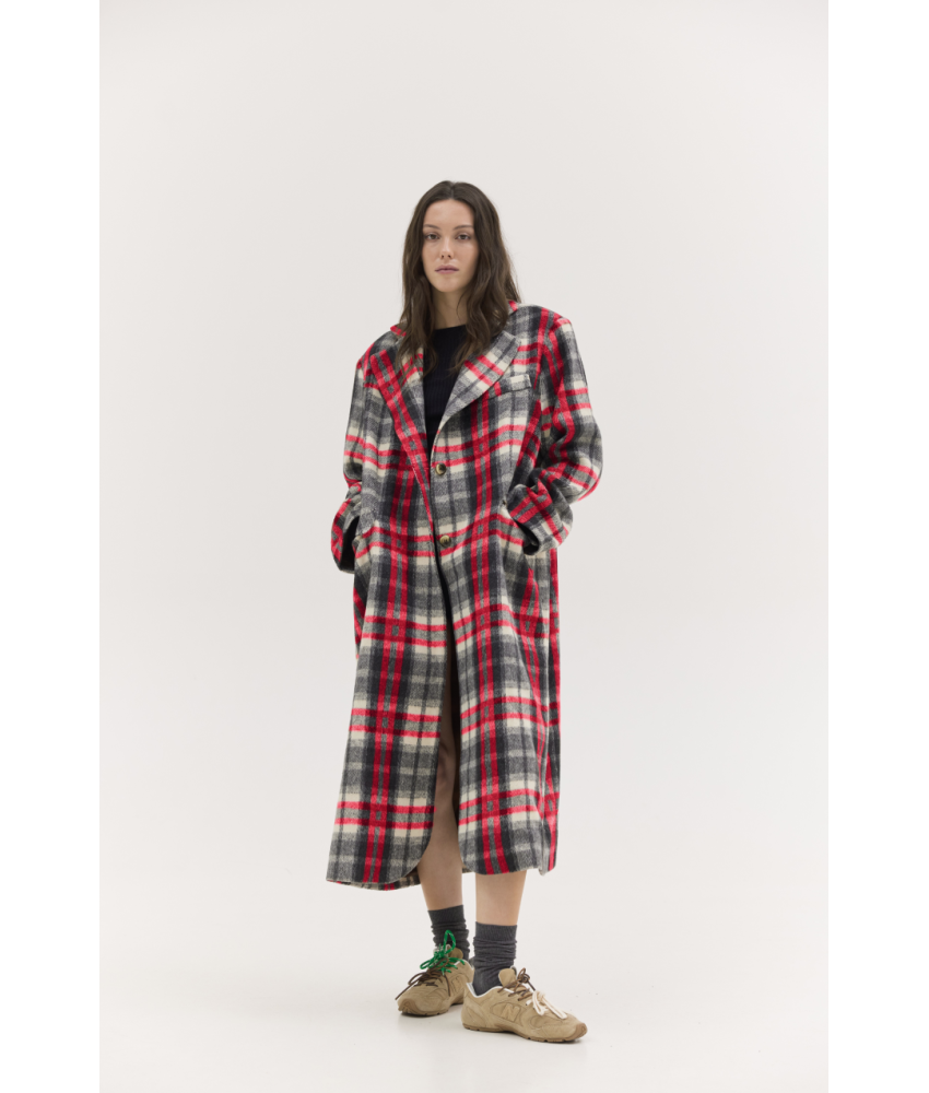 JENNY COAT RED PLAID