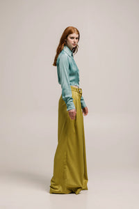 VAL PANTS STRIPED LIME GREEN