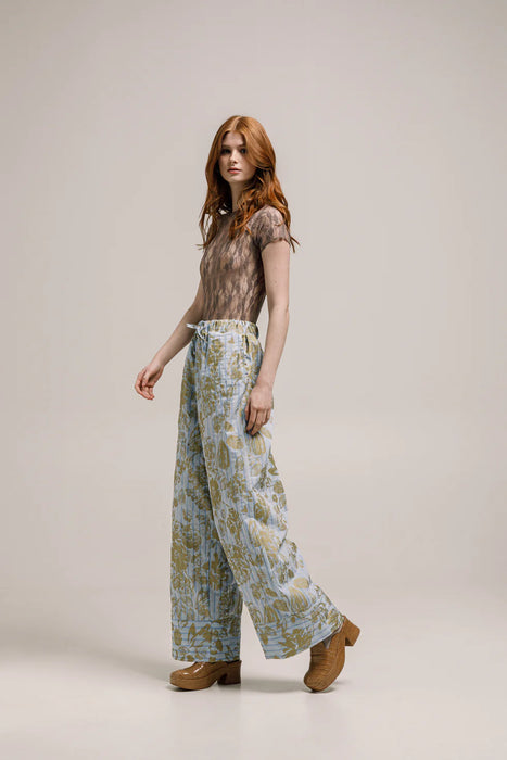 ACHACK PANTS PRINTED LIGHT BLUE