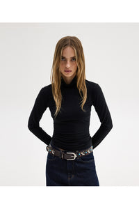 LAURA TURTLENECK TOP BLACK