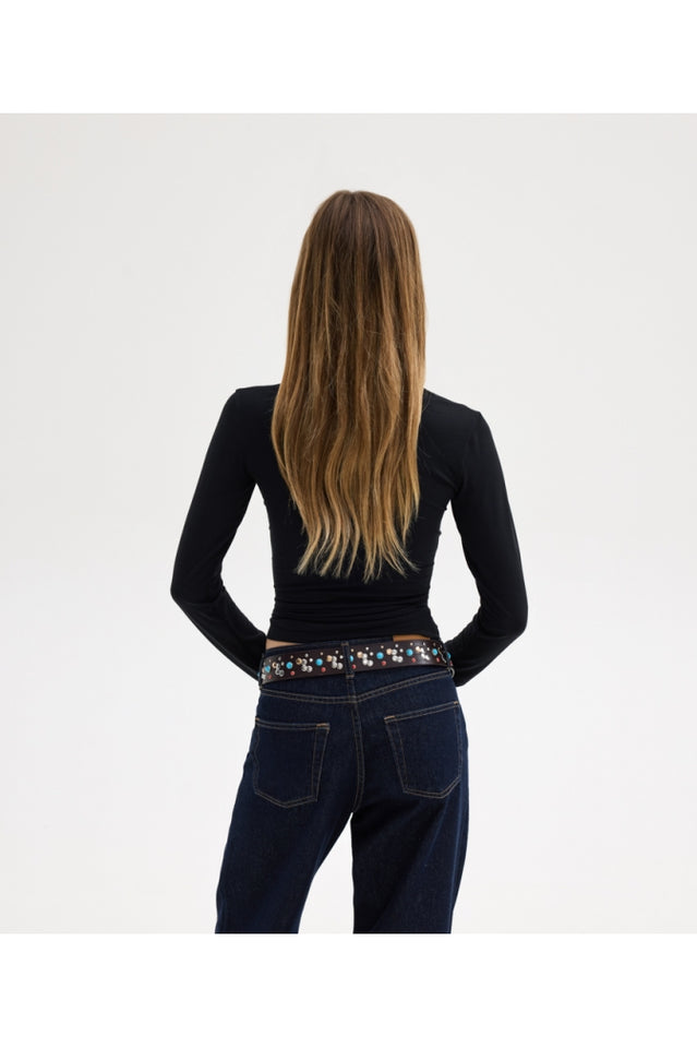 LAURA TURTLENECK TOP BLACK