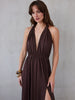 BEATRICE DRESS ROYAL BROWN