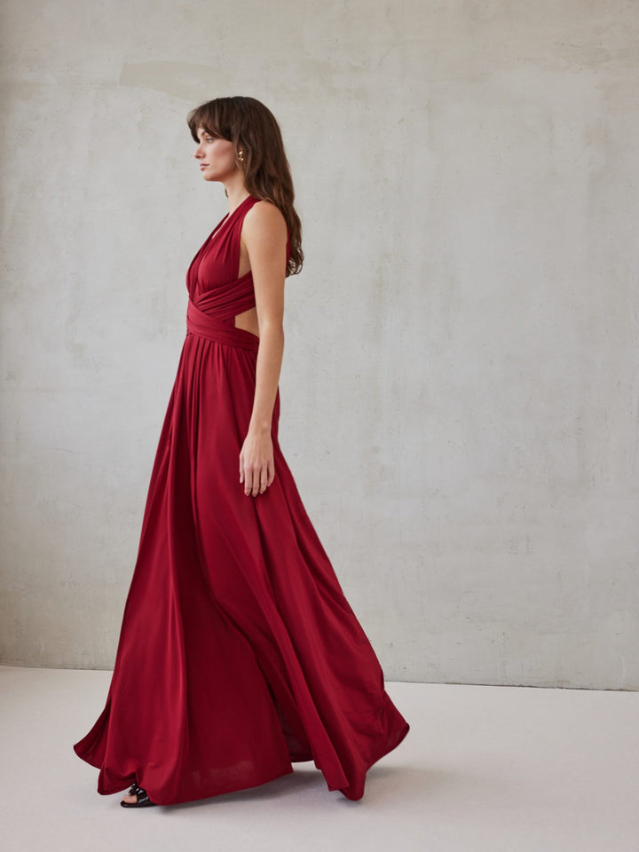 BEATRICE DRESS RUBY RED