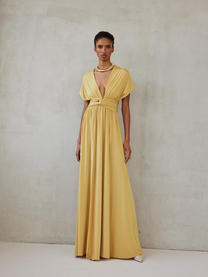 BEATRICE DRESS WARM OCHRE