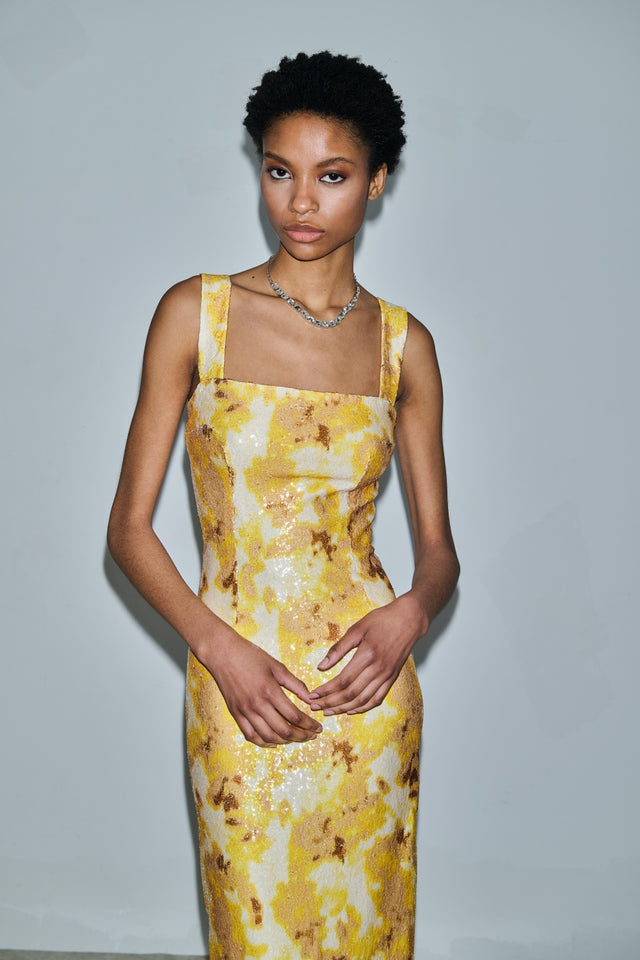 KALI SEQUIN DRESS | YELLOW