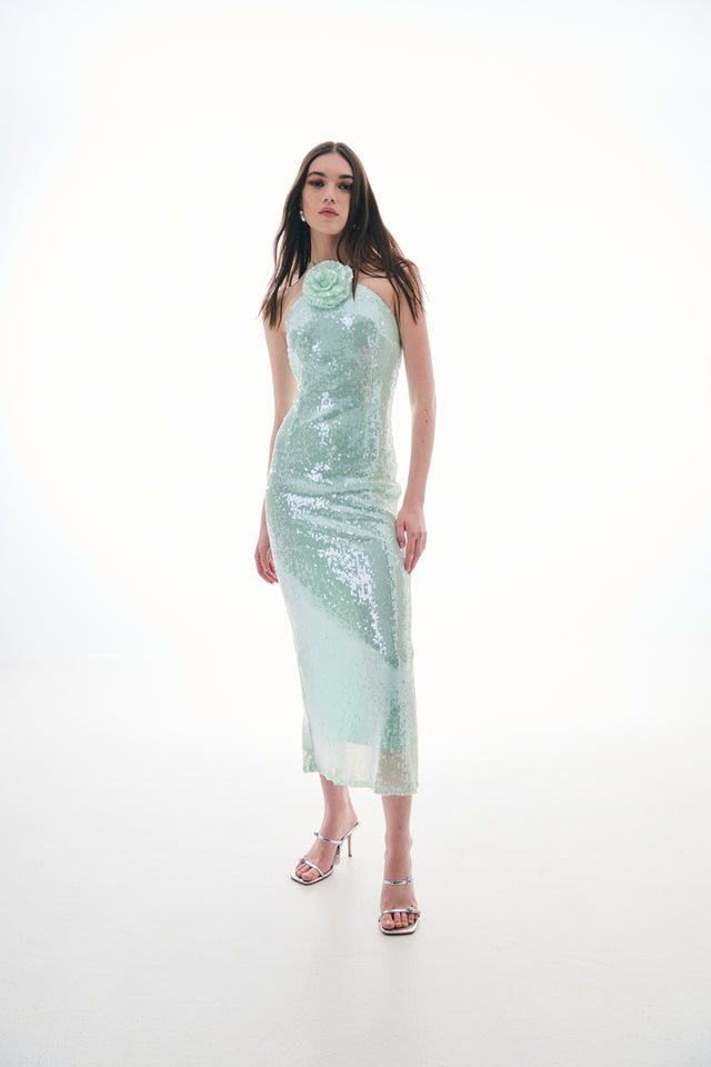 carrie sequin dress Carrie Sequin Maxi Dress - Gold