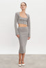 HEAVEN KNITTED CARDIGAN TOP GREY