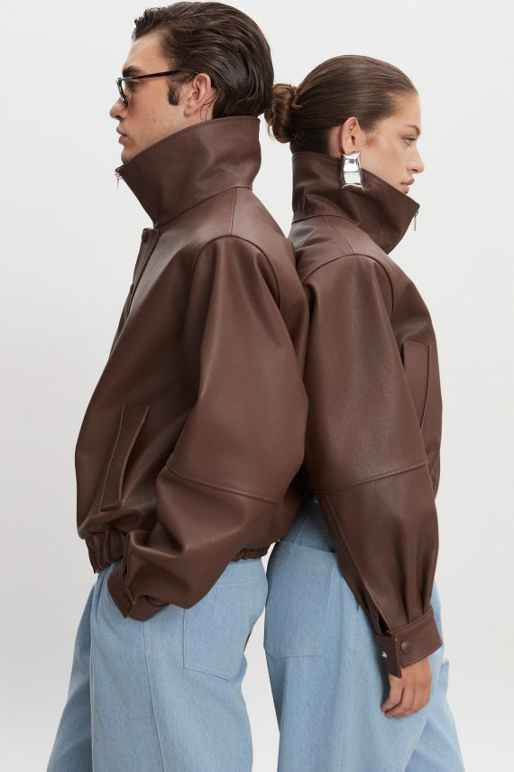 MEGAN LEATHER JACKET RUSTIC BROWN