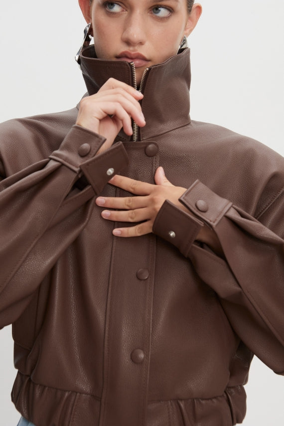 MEGAN LEATHER JACKET RUSTIC BROWN