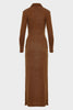 WHITNEY LONG SLEEVE DRESS BROWN