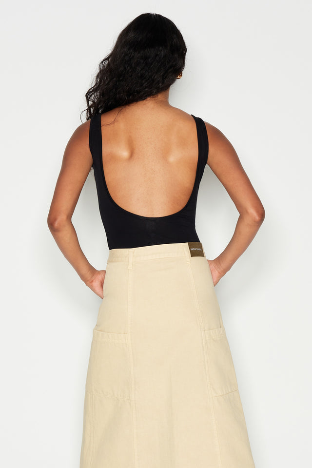 DENIM CREW SKIRT BEIGE