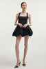 HIBISCUS BUBBLE MINI DRESS BLACK