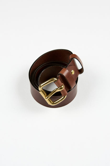 GLOBE LEATHER BELT BROWN