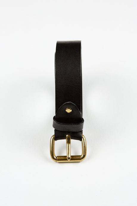 GLOBE LEATHER BELT BLACK