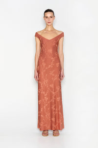 CACTUS LONG DRESS TERRACOTTA