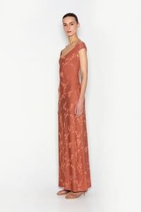 CACTUS LONG DRESS TERRACOTTA