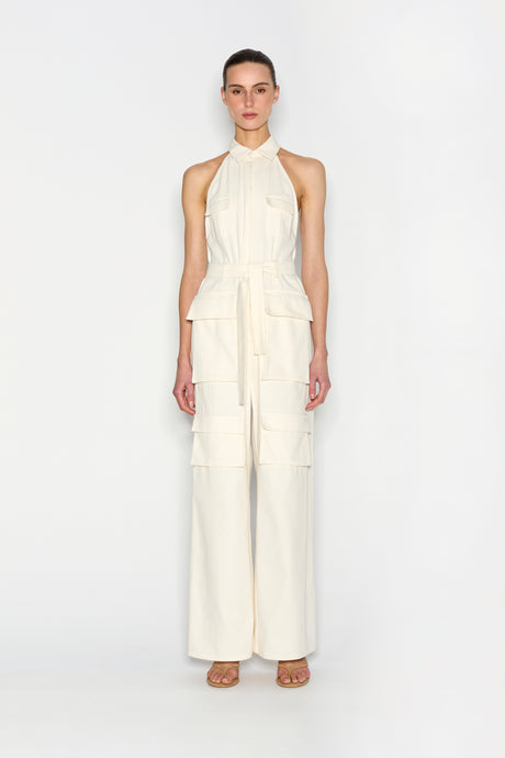 PALM JUMPSUIT ECRU
