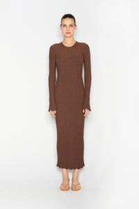 HIDDEN GEM KNITTED DRESS BROWN