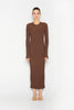 HIDDEN GEM KNITTED DRESS BROWN